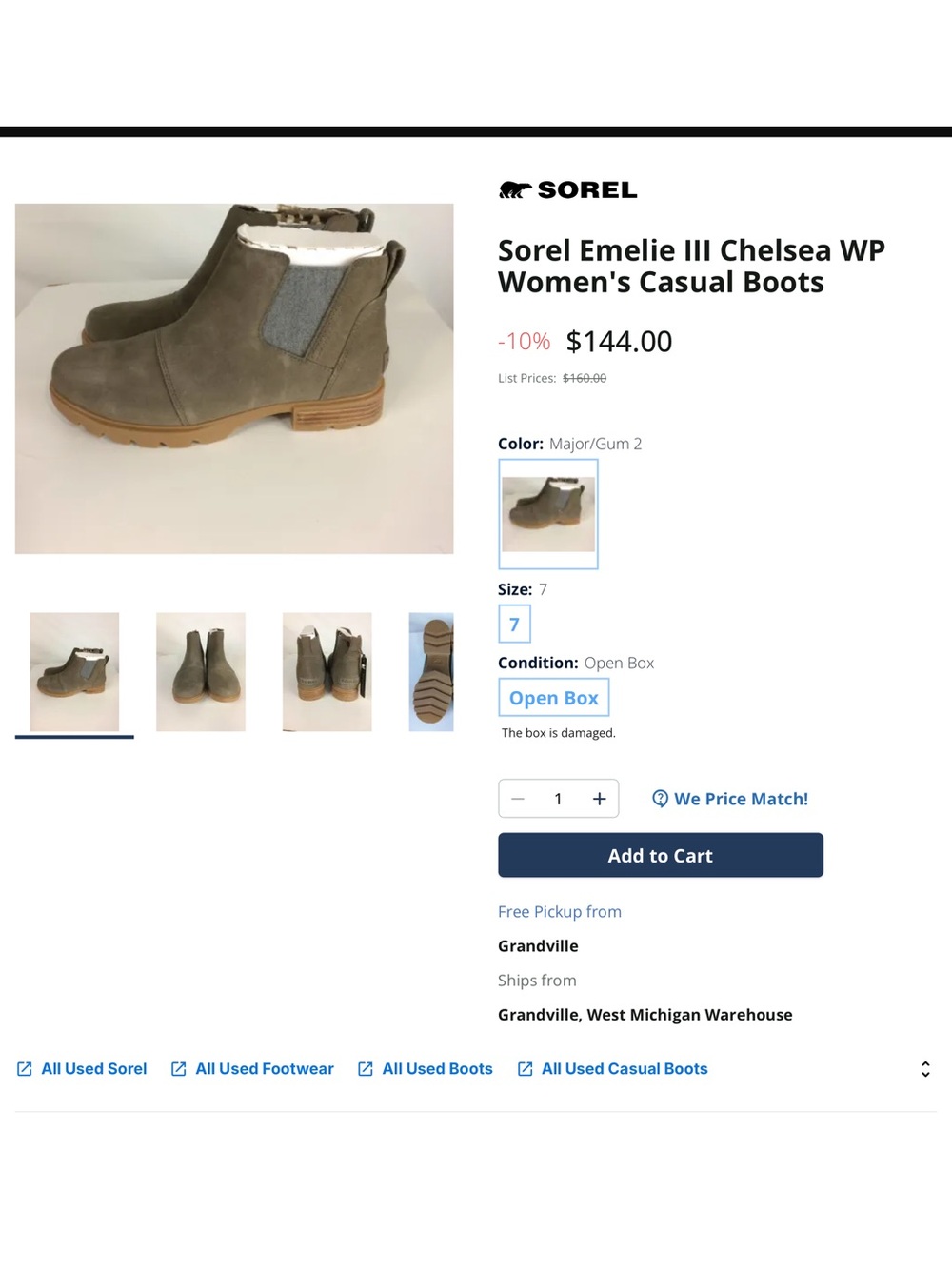 Sorel Emelie III Chelsea WP Women's Boots - Taupe/green